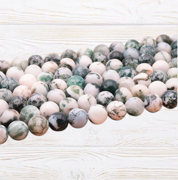 Perles en agate arbre A 6mm