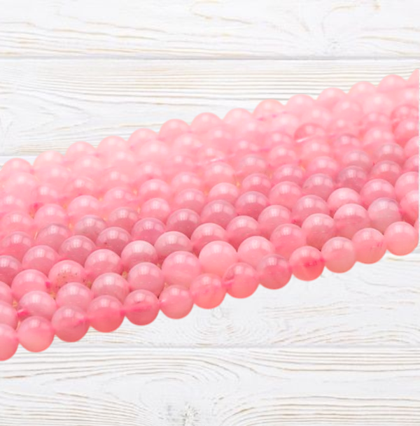 Perles en quartz rose Madagascar AA 6mm