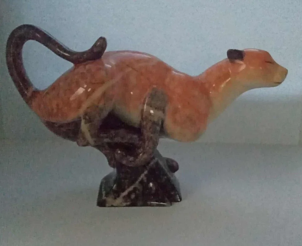 Vintage 2001 running marble cheetah signed figurine ornament