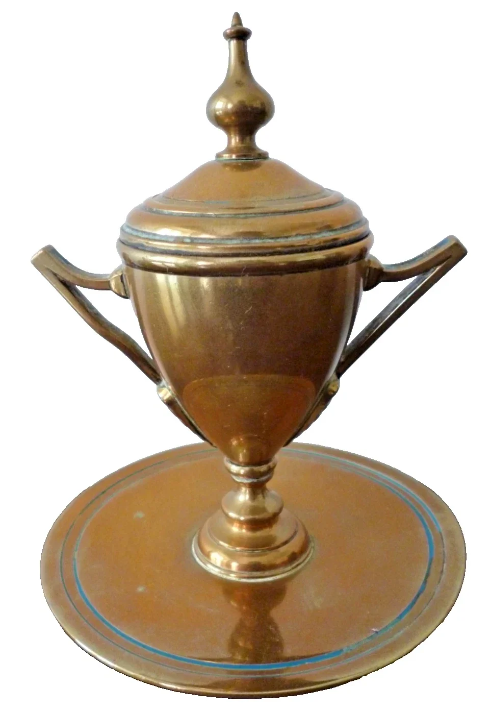 Antique Grand Tour Neoclassical Style Brass Inkwell