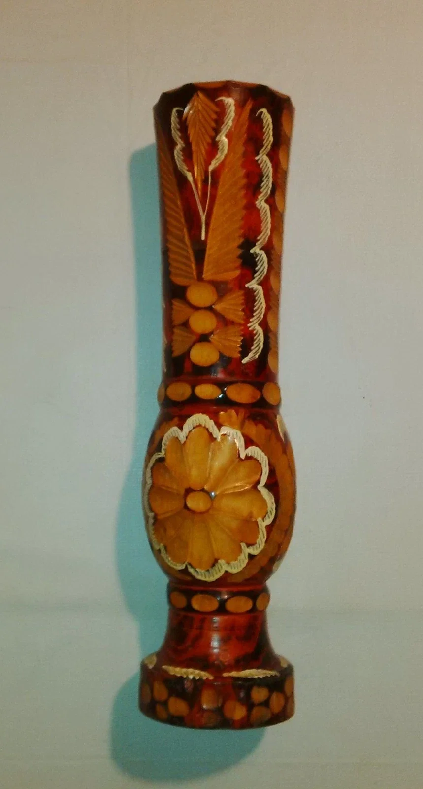 Handmade Wooden Vase - Greek Workmanship - Vintage-