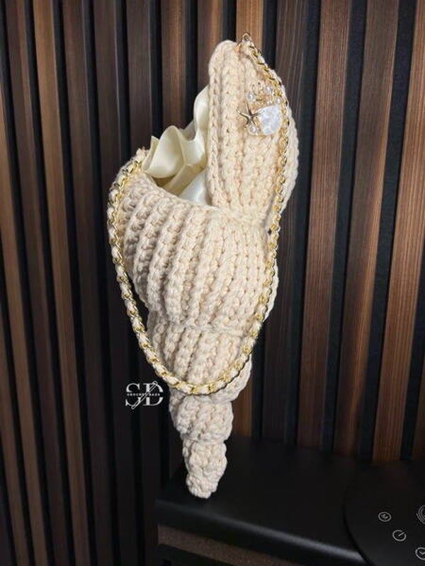 Schelp tas, kleur Zand (sparkle)