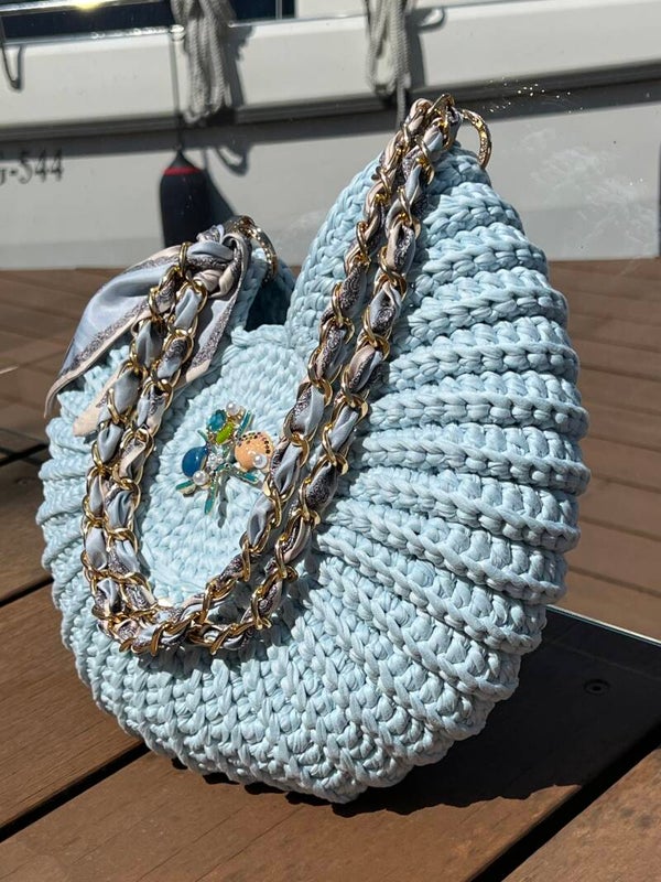 Schelp tas Large, kleur Baby blue