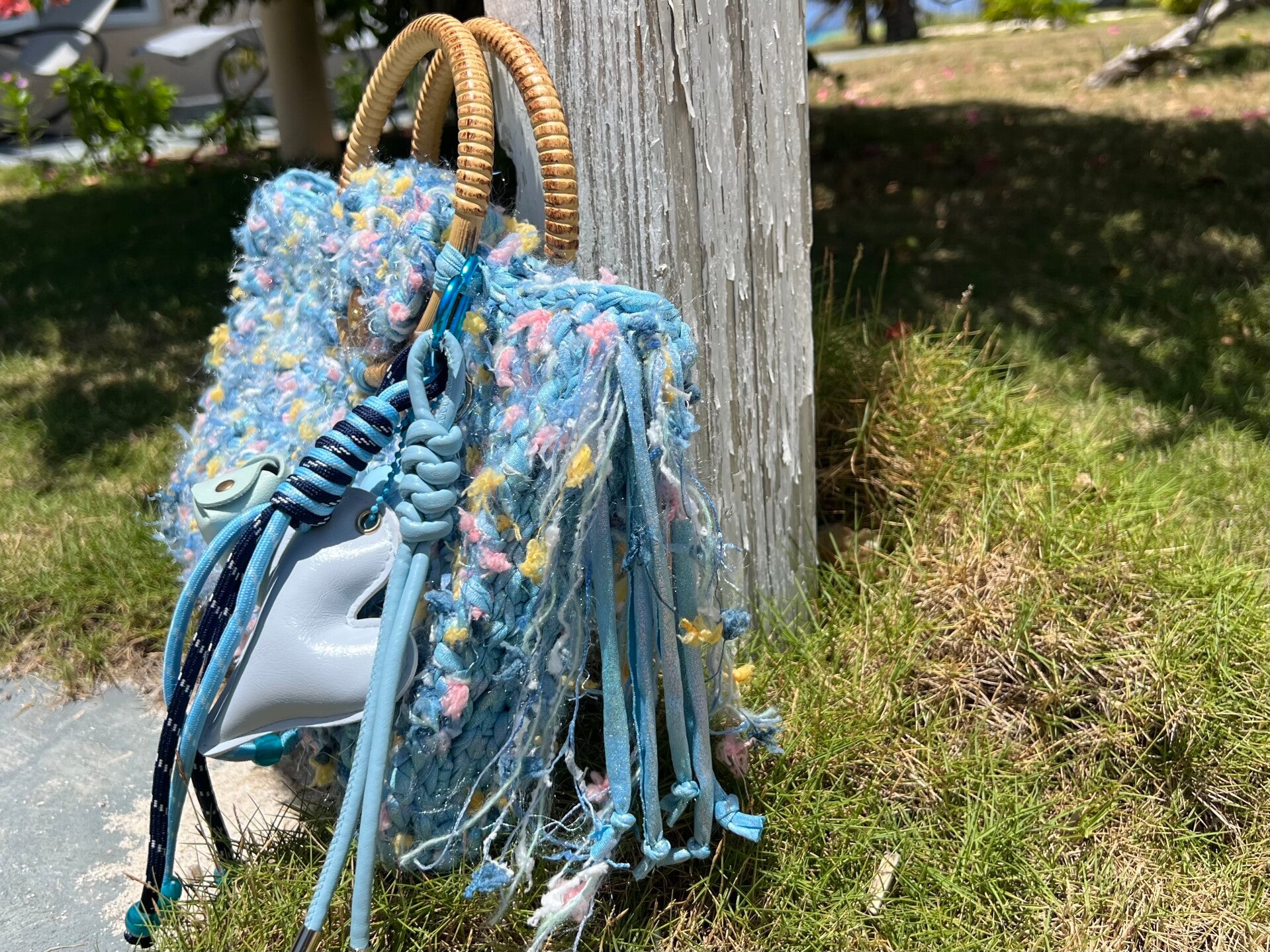 Gehaakte tas Baby blue - Ibiza style
