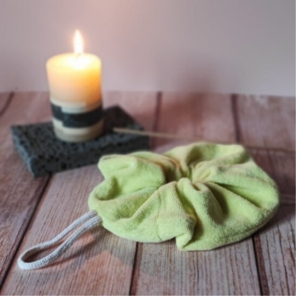 Fleur de douche - Micro éponge Jaune