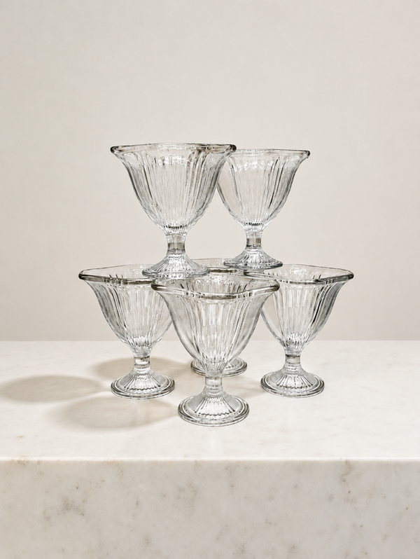 Set - 6 ijscoupes - Bormioli Rocco 1984 - 1988