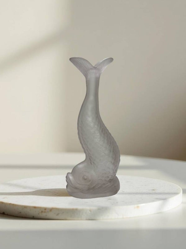 Karaf/vaas vis frosted glas