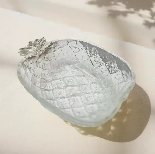 Glazen fruitschaal ananas