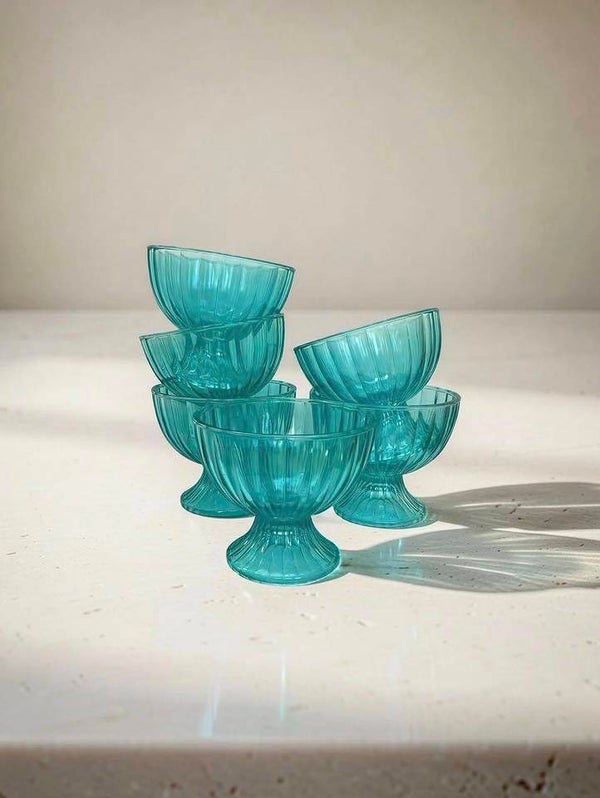 Set - 6 ijscoupes turquoise