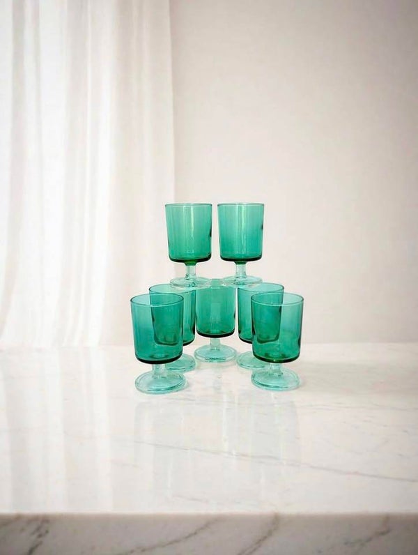 Set - 7 glazen groen - Luminarc