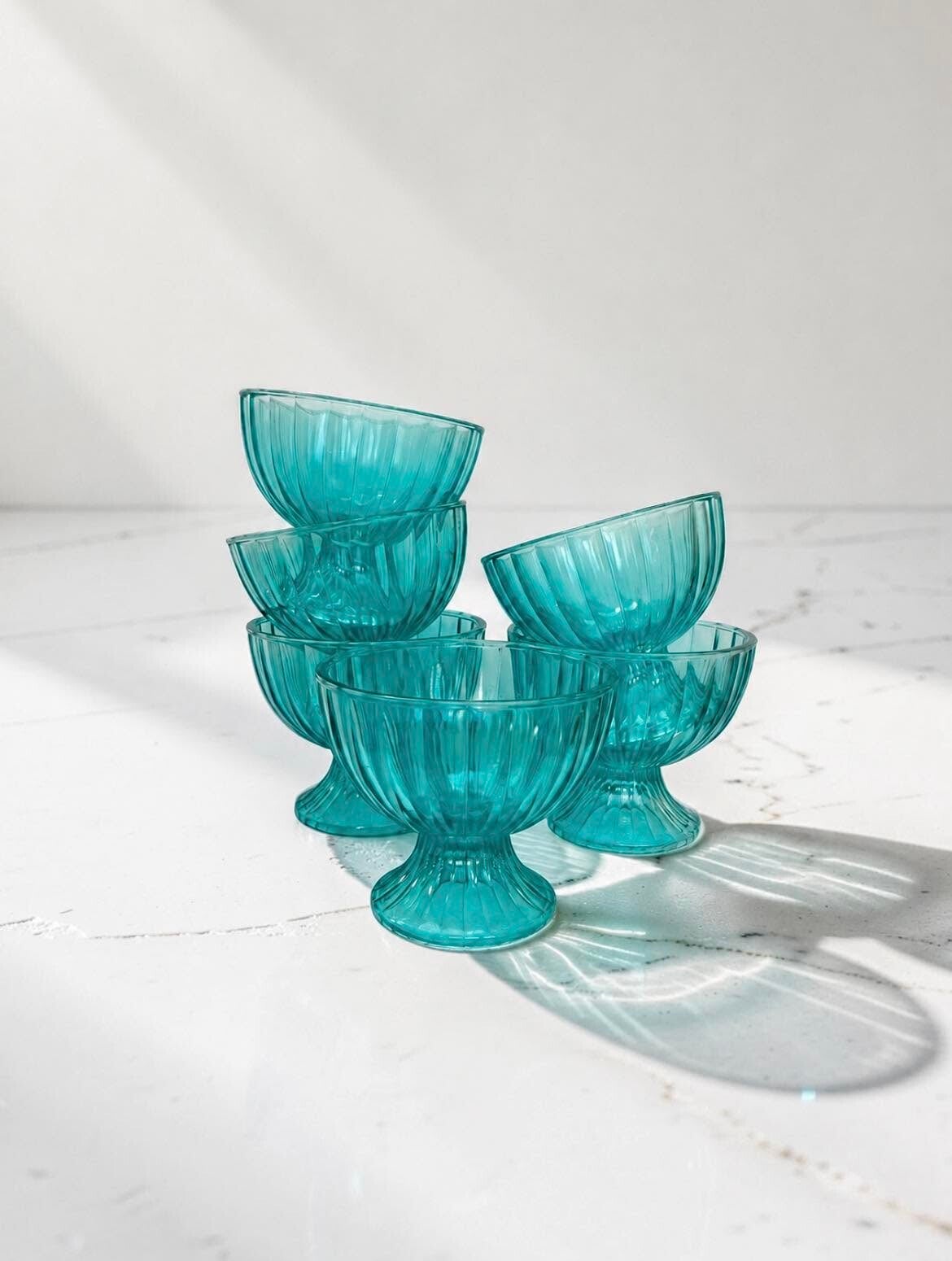 Set - 6 ijscoupes turquoise