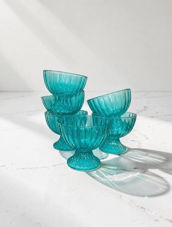 Set - 6 ijscoupes turquoise