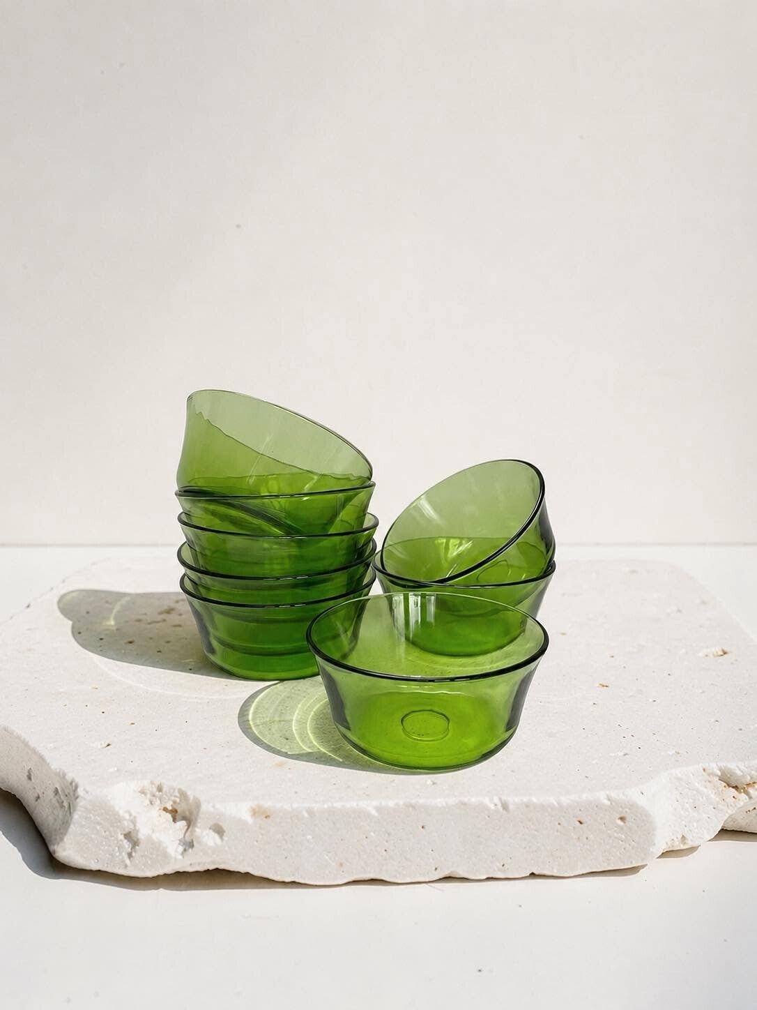 Set - kommetjes glas groen - Duralex 1961