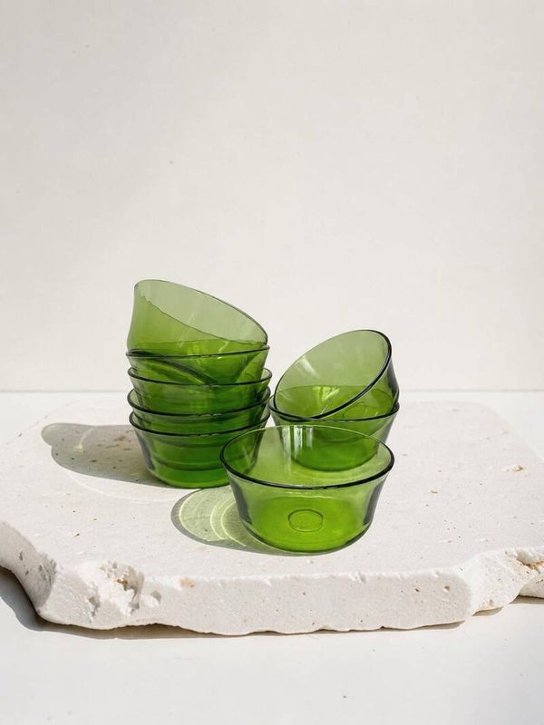 Set - kommetjes glas groen - Duralex 1961