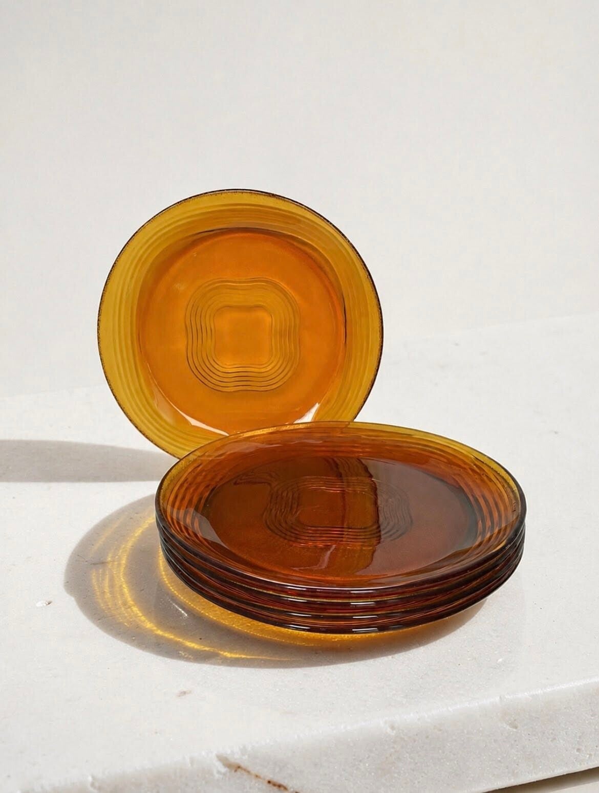 Set - 5 borden amber glas - 1973-1978