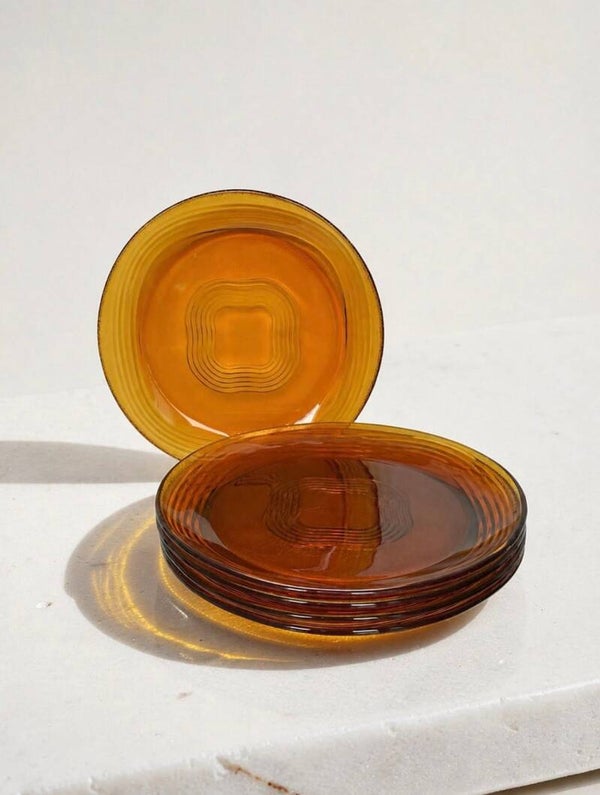Set - 5 borden amber glas - 1973-1978