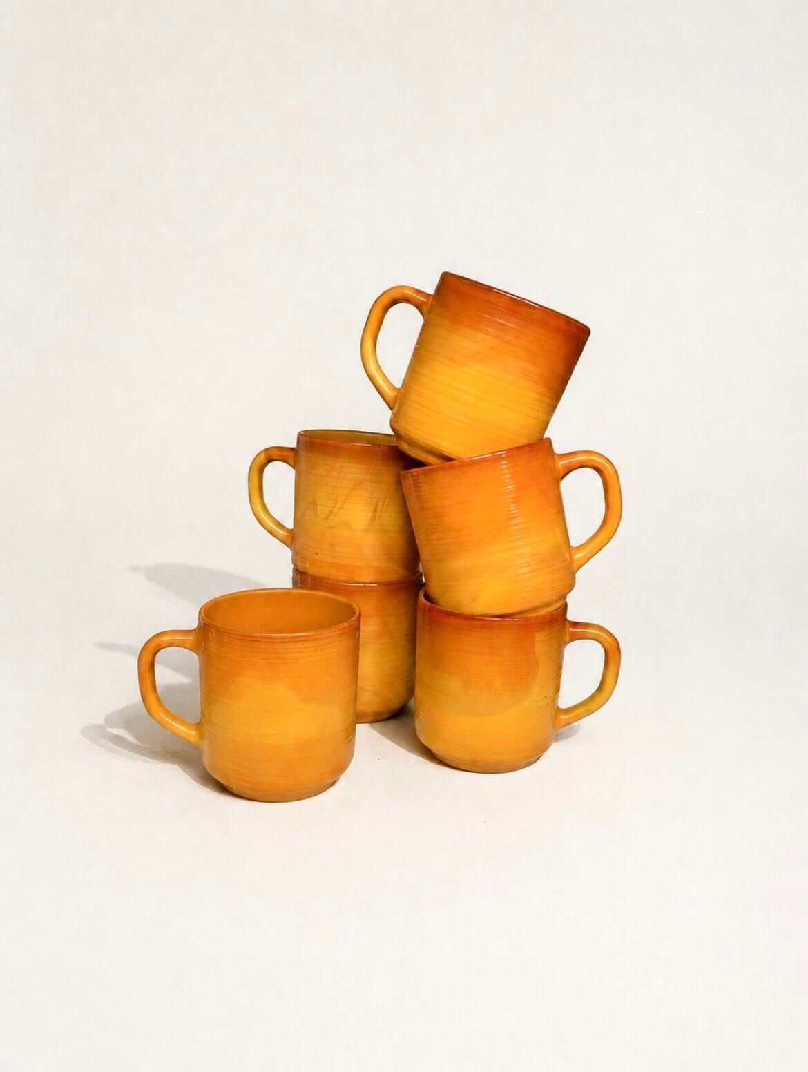 Set - 6 mokken 'Volcan Collection' glas - Arcopal voor BP 1970's