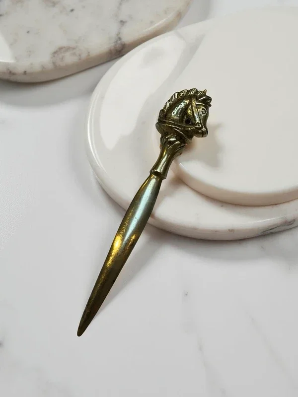 Messing briefopener paardenhoofd
