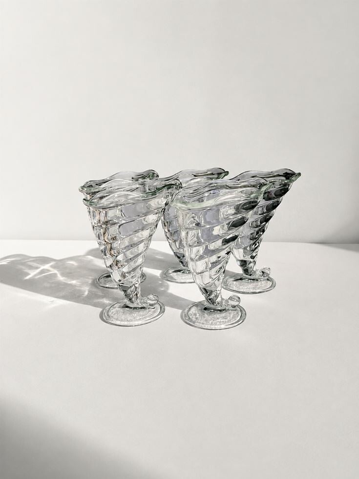 Set - 5 cornucopia coupes 'Fortuna Collection' - Bormioli Rocco 1980's
