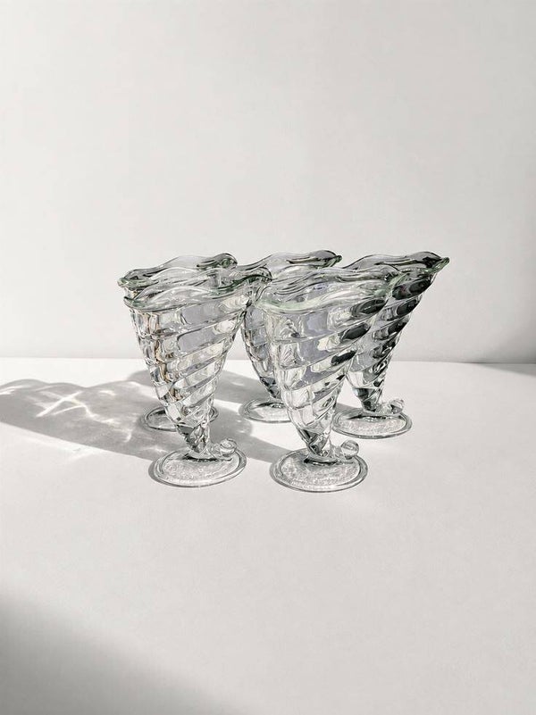 Set - 5 cornucopia coupes 'Fortuna Collection' - Bormioli Rocco 1980's