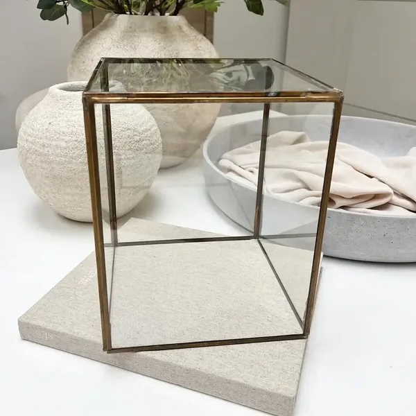 Vitrine glas messing