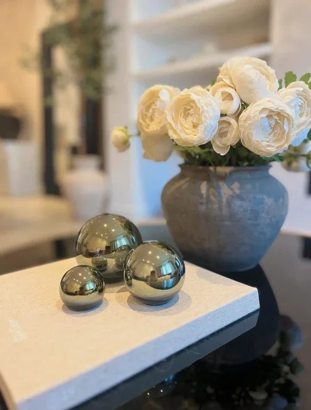 Set - 3 groene spiegelbollen