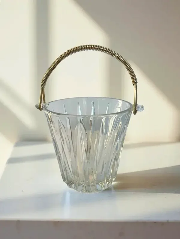 Glazen ijsemmertje met spiraalhendel