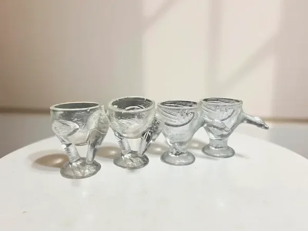Set - 4 glazen eierdopjes