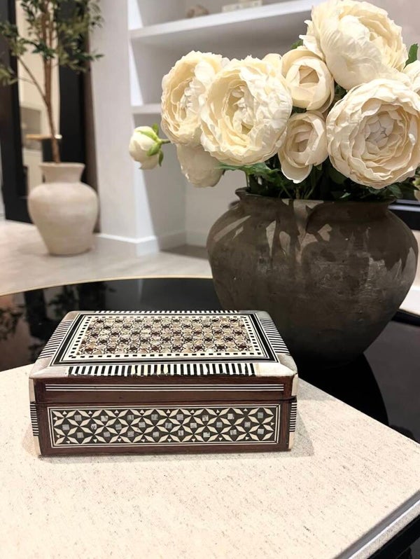 Parelmoer houten doosje