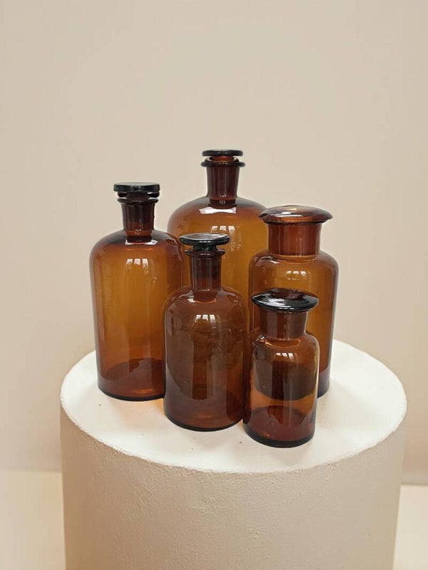 Set - 5 authentieke apothekerflessen
