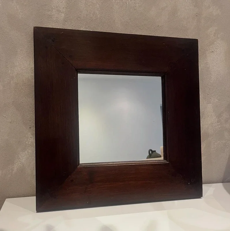 Vierkante houten spiegel