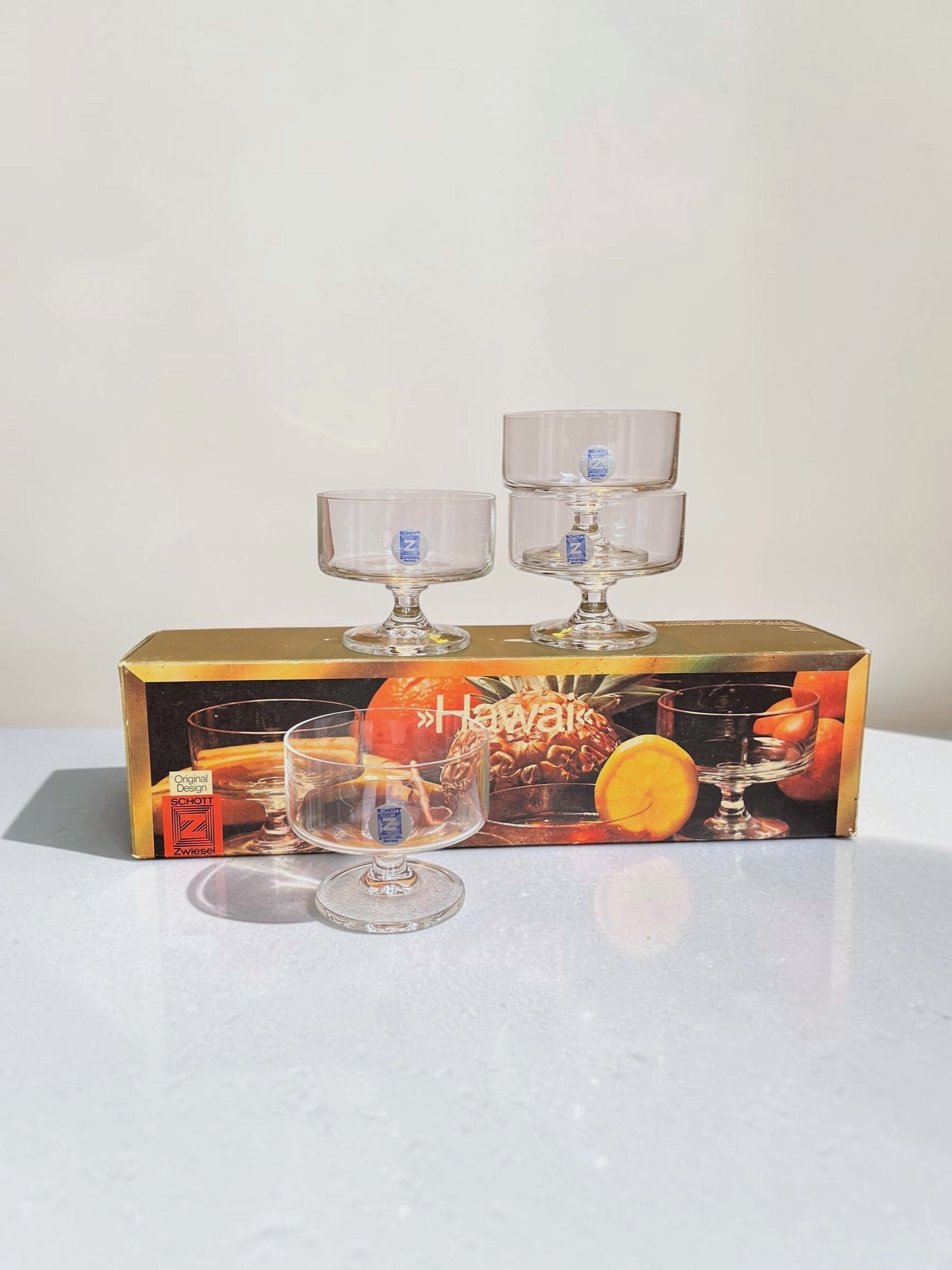 Set - 4 coupeglazen kristal 'Hawai collection'- Schott Zwiesel 1970's