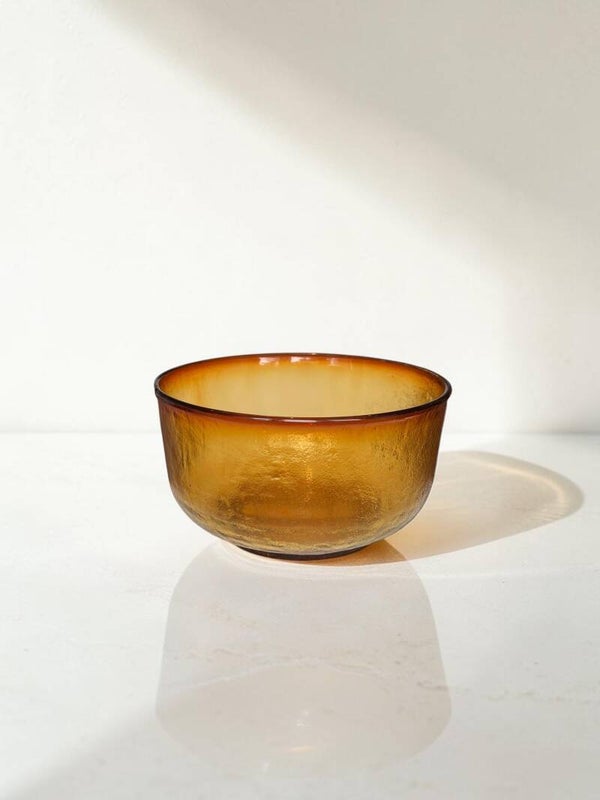 Schaal 'Sierra collection' amberglas - Arcoroc 1970's