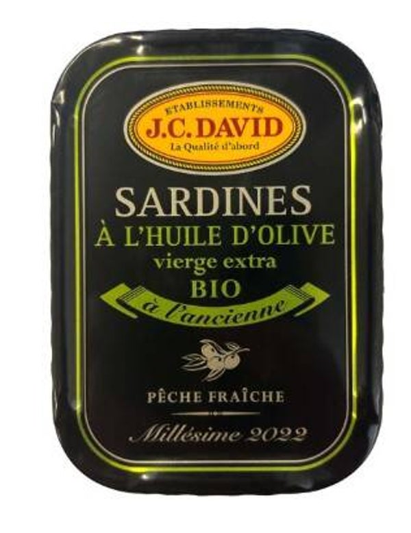 Sardines à l'huile d'olive BIO Millésimées - JC David