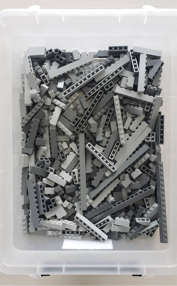 LEGO® Briques fines grises 600g