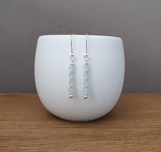 Aquamarijn oorbellen