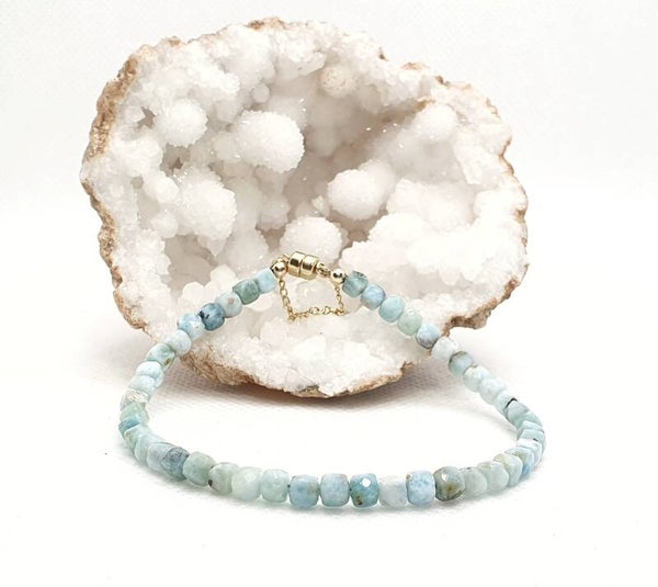Larimar A kwaliteit met 14 krt gold filled details