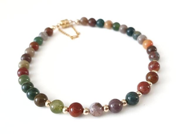 Oceaan jaspis met 14krt gold filled magneetslotje