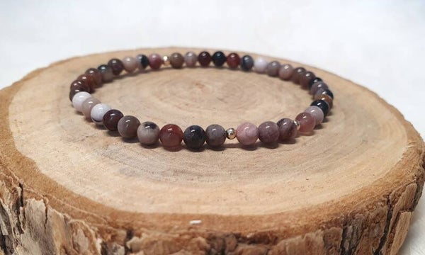 Versteend hout met 14krt gold filled details