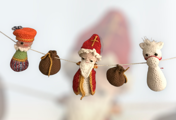 Haakpatroon Sint en Piet slinger/raamslinger