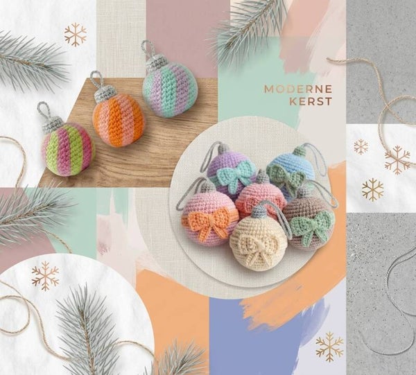 Haakpatroon van 2 kerstballen