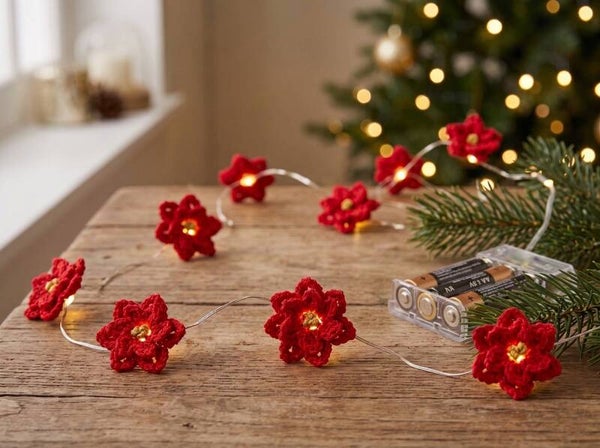 Haakpatroon lichtslinger kerstroos