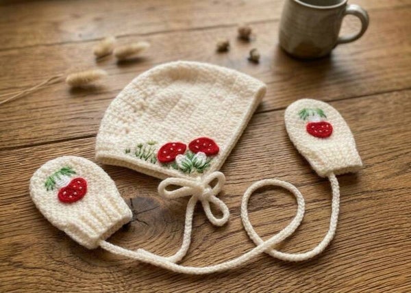 Haakpatroon Herfstsetje, babymuts en babywantjes