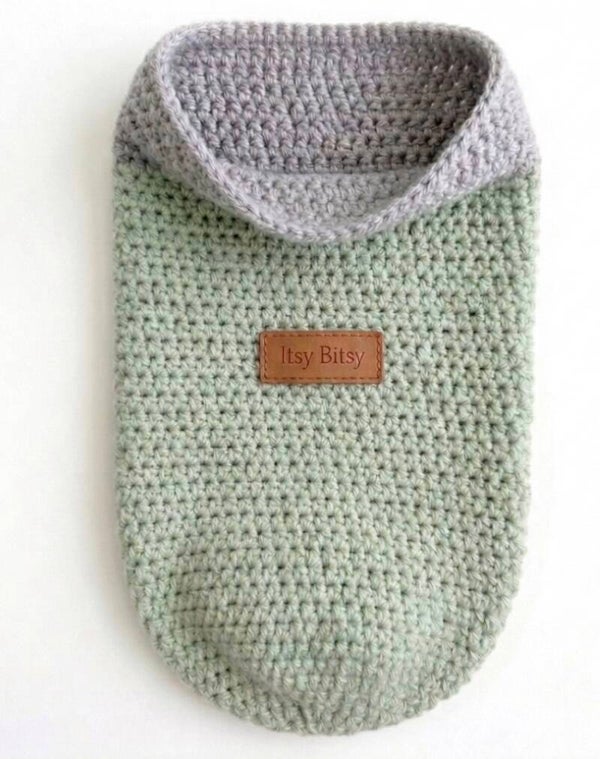 Haakpatroon Itsy Bitsy cocoon groen grijs