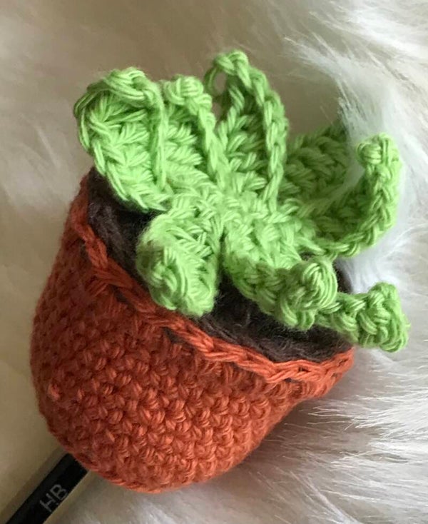 Haakpatroon potplant potloodtopper