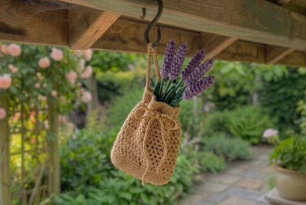 Haakpatroon hangzakje met lavendel