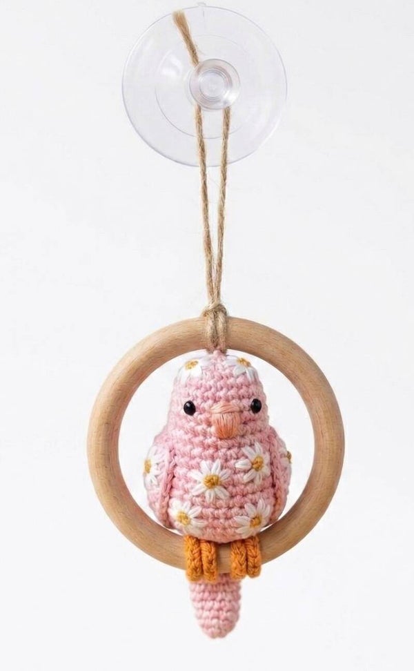 Haakpatroon hanger: vogel in ring