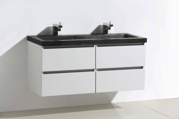 Badmeubelset Trend Stone 120 met greep lijst aluminium Hoogglans Wit