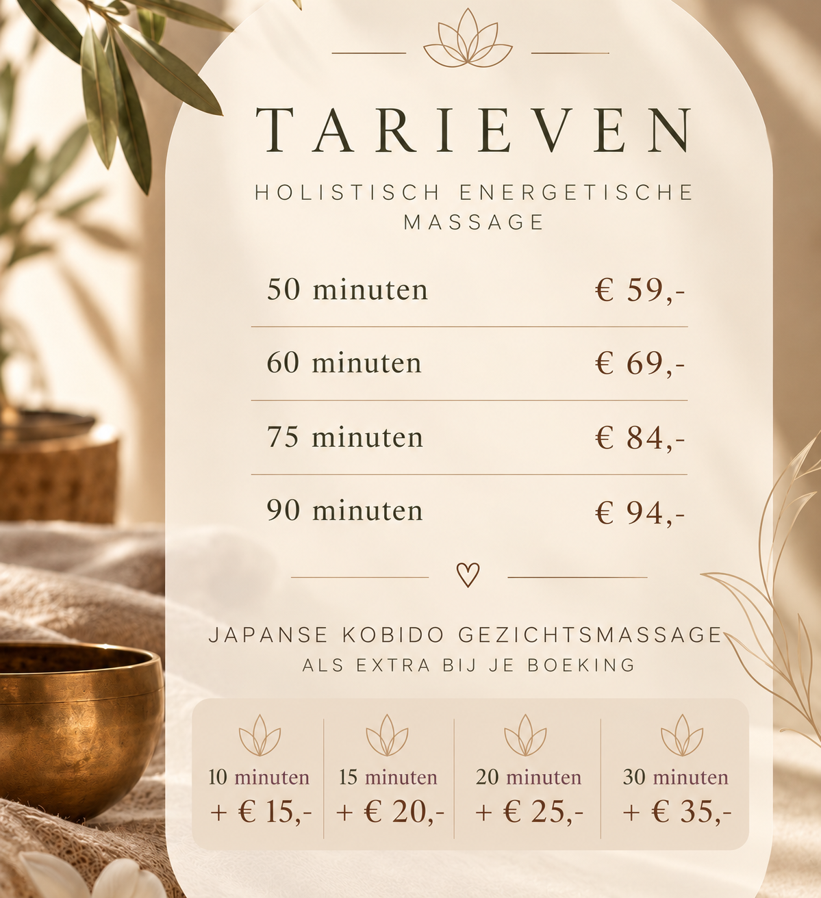Holistisch energetische massage bij Brigit van Nieuwburg te Hilvarenbeek  nabij Tilburg