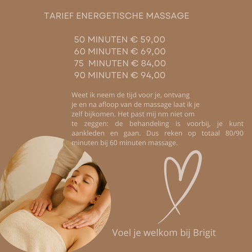 Holistisch energetische massage bij Brigit van Nieuwburg te Hilvarenbeek nabij Tilburg